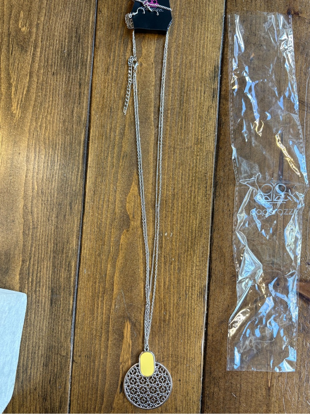 Yellow and Silver Pendant Necklace - Women Accessories